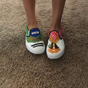 Buzz and woody hand painted vans(: